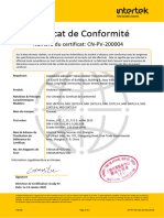 Certificat de Conformité: Numéro Du Certificat: CN-PV-200004