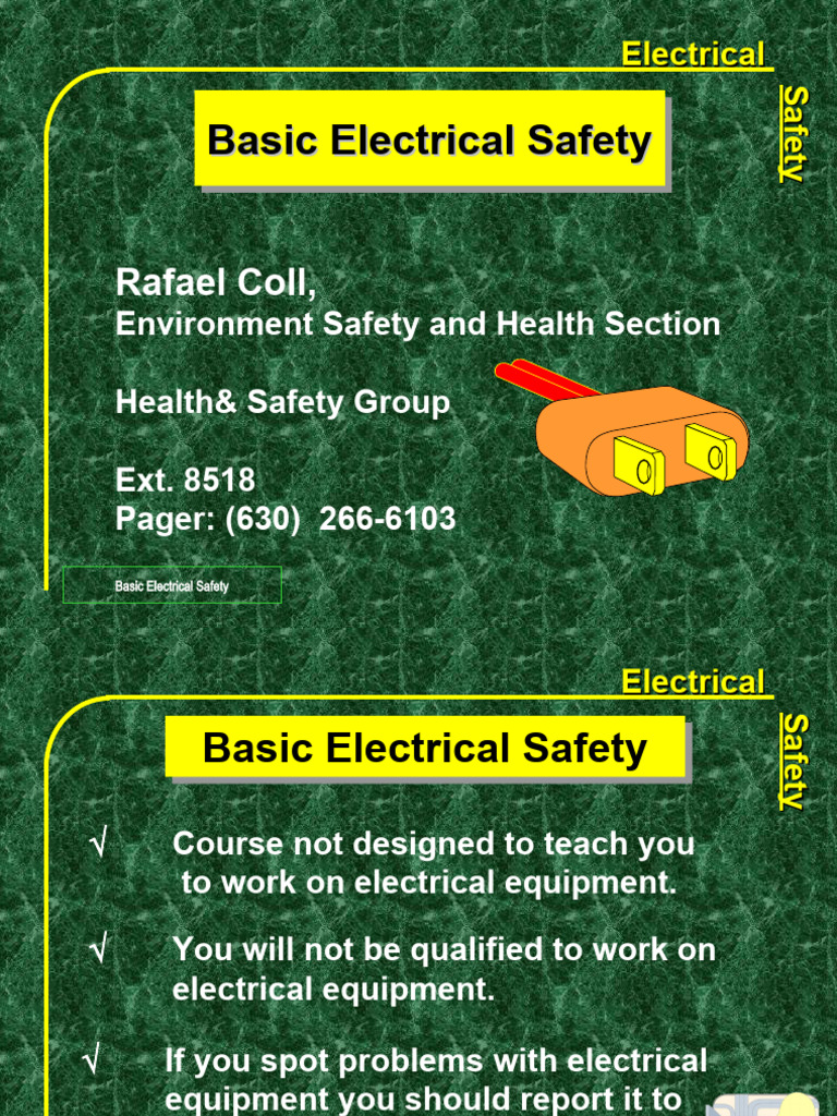 Basic Electrical Safety PDF Electricity Physical Quantities