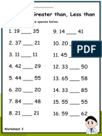 Grade 2 Equal To Greater Than Less Than Worksheet 2
