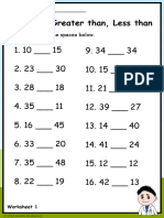 Grade 2 Equal To Greater Than Less Than Worksheet 1