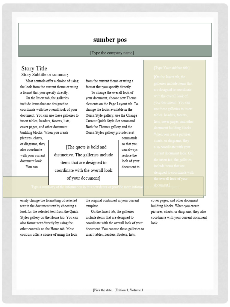 Story Title | PDF | Page Layout | Text