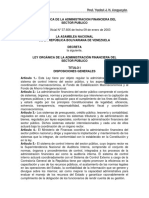 Ley Organica de La Administracion Financiera Del Sector Público