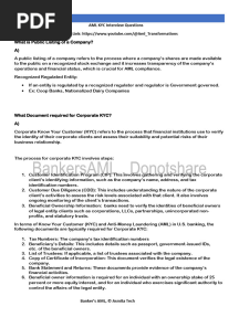 KYC Interview Questions PDF