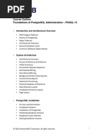 Course Outline - Foundations of PostgreSQL Administration 13