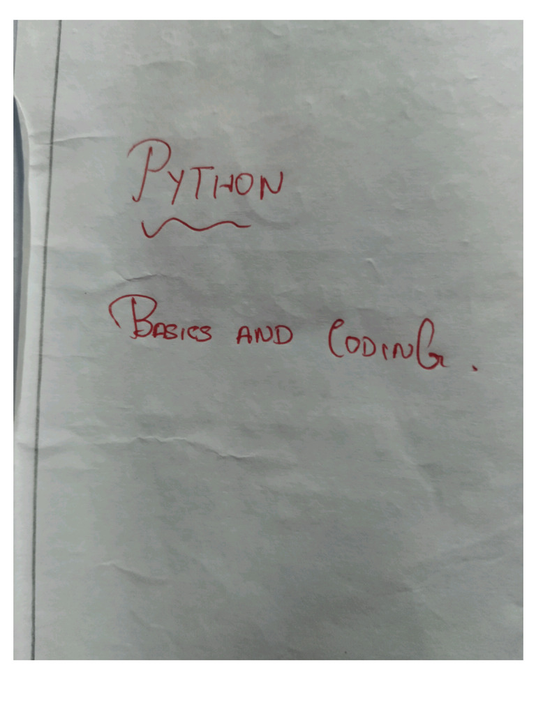 Python Notes PDF | PDF