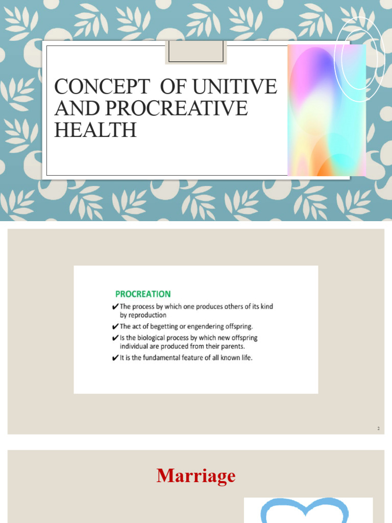 Concept of Unitive and Procreative | PDF | Parenting | Human Sexual ...