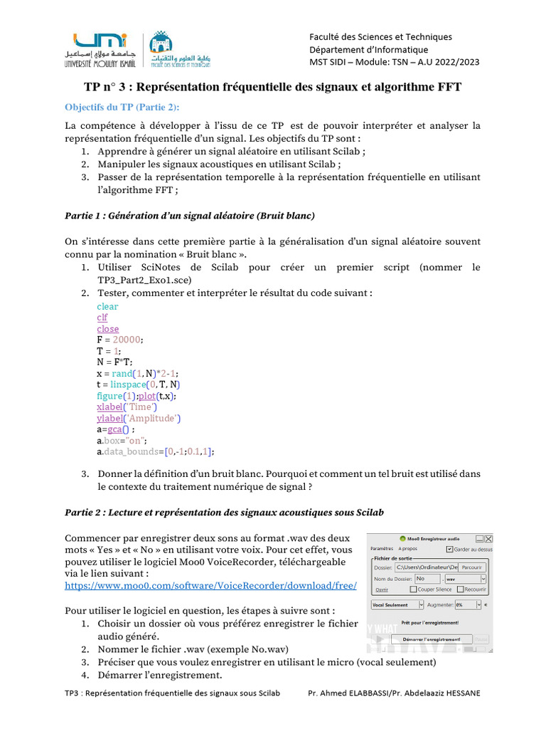 Analyse FFT des signaux sous Scilab | PDF | Transformation de Fourier ...