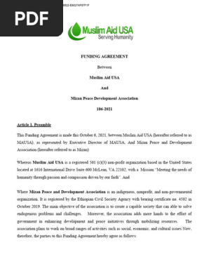 Livelihood project agreement