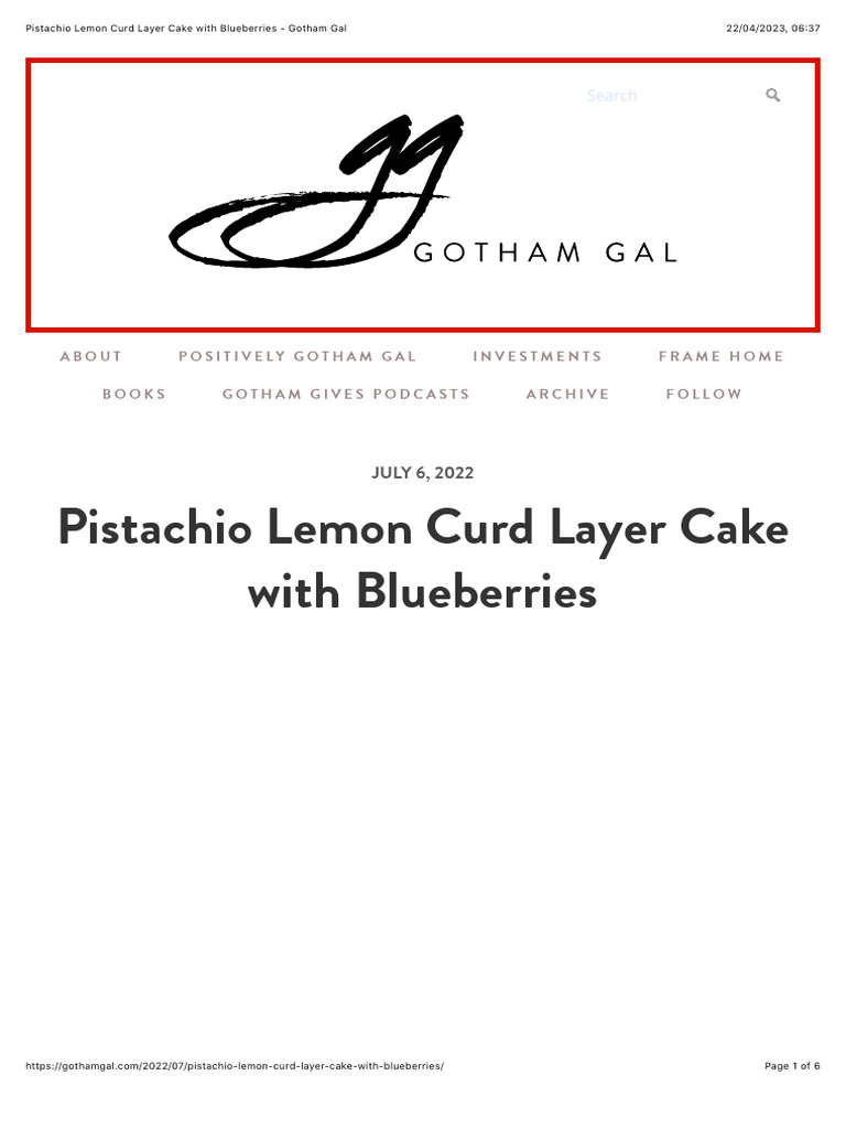 Pistachio Lemon Curd Layer Cake With Blueberries Gotham Gal PDF Foods