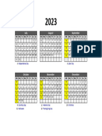 2023 Yearly Business Calendar Week No 05