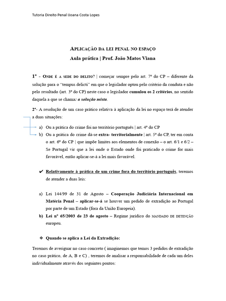 Aplicação da Lei Penal no Espaço | PDF | Crimes | Crime e Violência