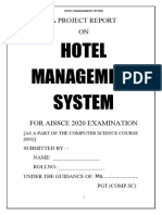 Project On Hotel Management