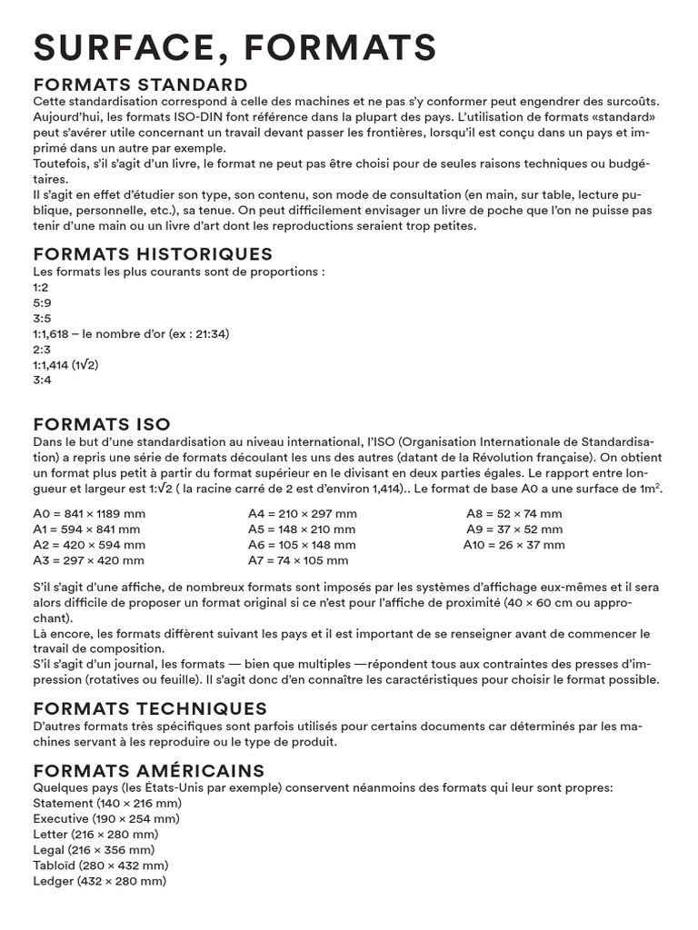 Formats d'impression et standardisation | PDF | Impression | Livres