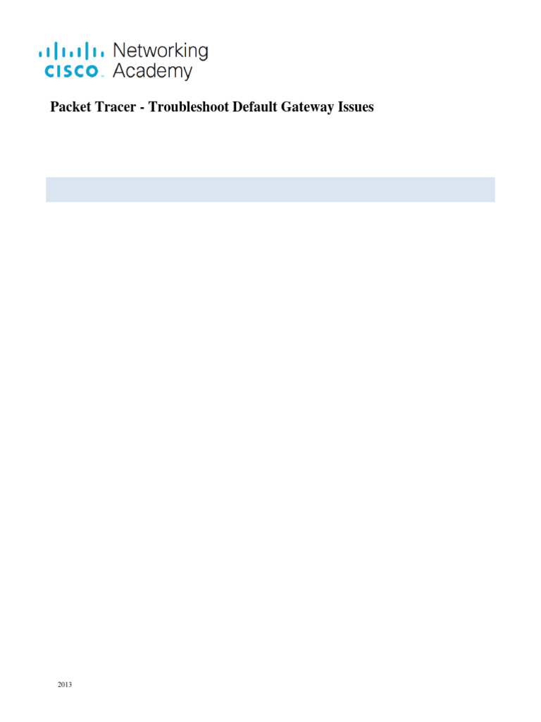 Troubleshooting Default Gateway Issues | PDF | Computer Network ...