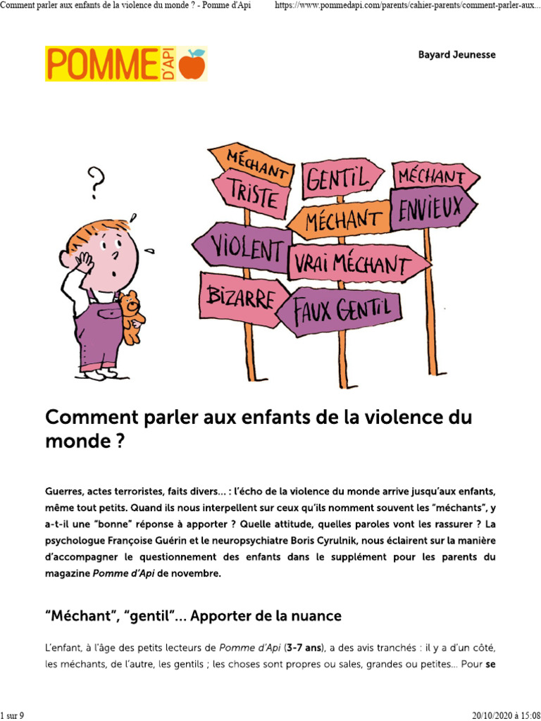 Parler de la violence aux enfants | PDF | Sciences sociales | Bien-être