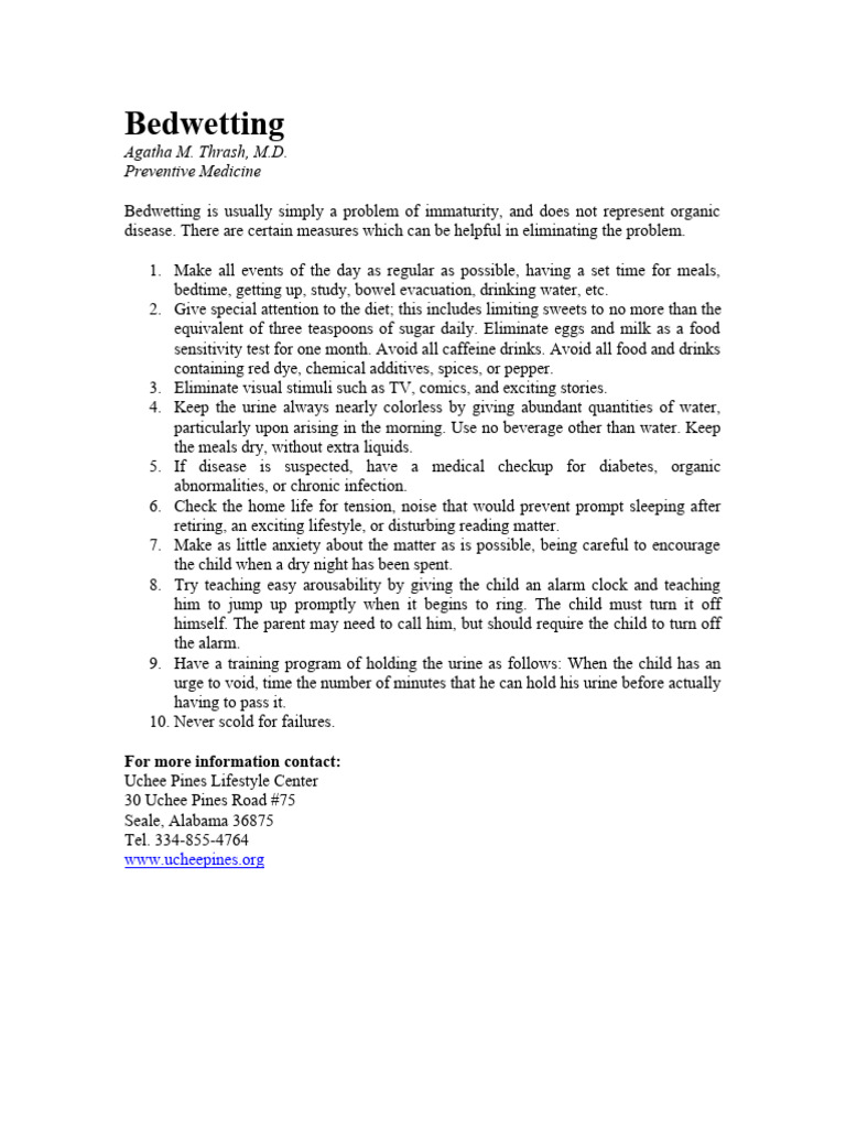 Bedwetting SC PDF