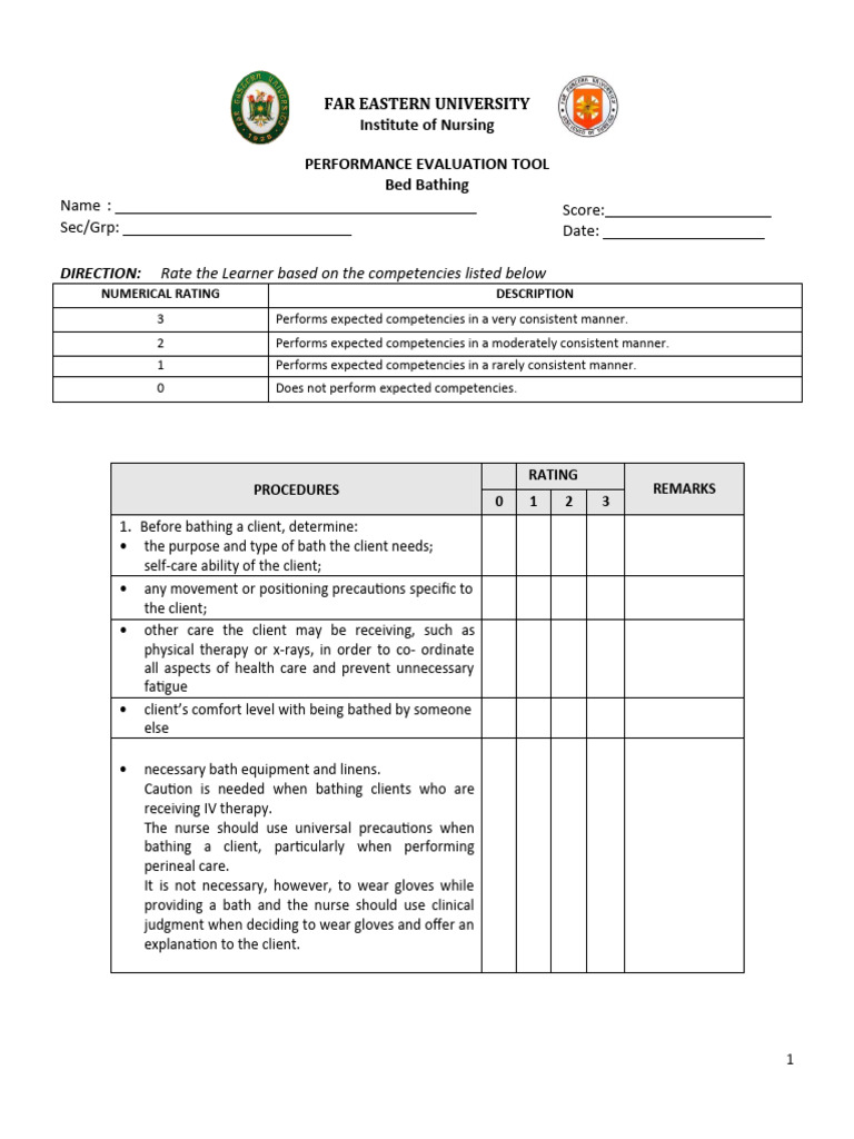 E Tool Bed Bathing | PDF | Hygiene | Nursing