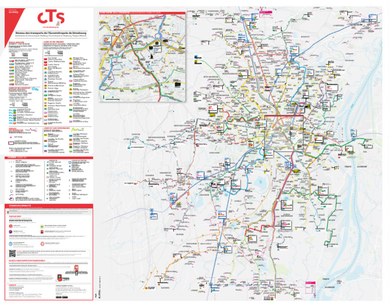 Plan Détaillé Du Réseau Des Transports Strasbourg Novembre 2023 | PDF