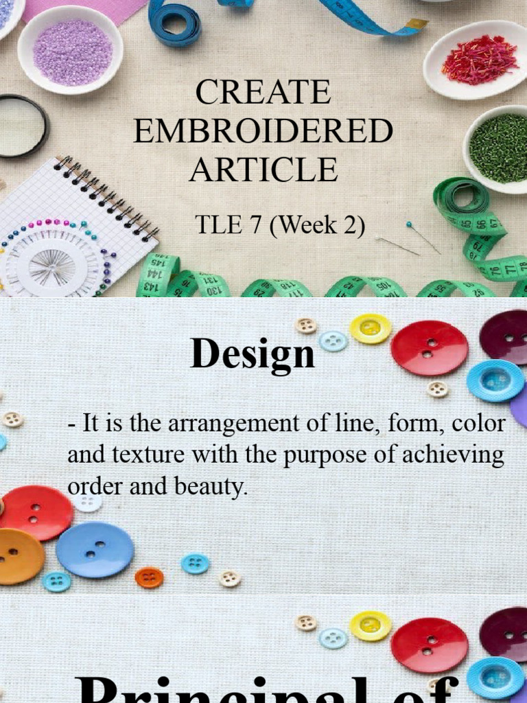 Embroidery Design Principles Guide | PDF | Color | Textiles