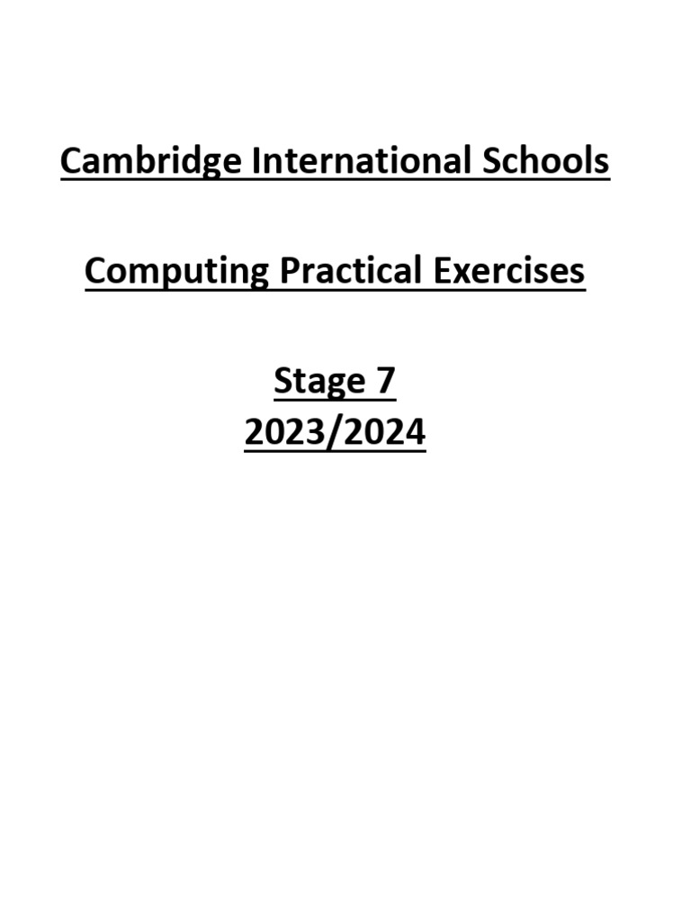Class 7 Computing Practical Exercises | PDF | Computer File | Carbon ...