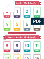 French Number Flash Cards 2x3