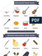Musical Instrument Flash Cards 2x3