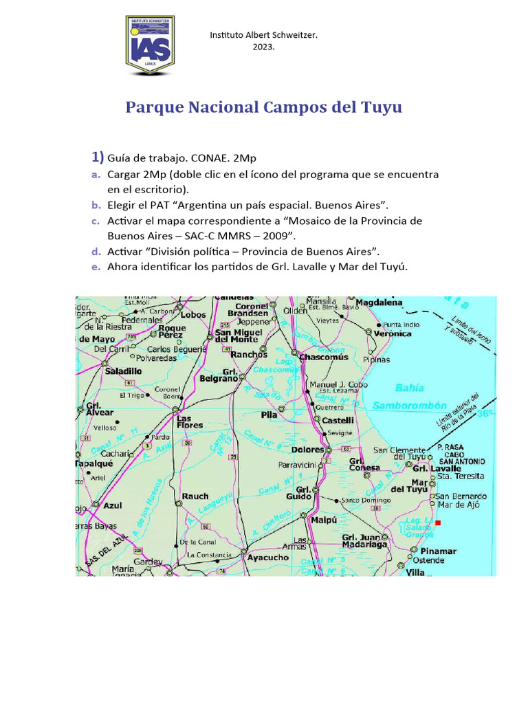 Mapa del Parque Nacional Campos del Tuyú | PDF