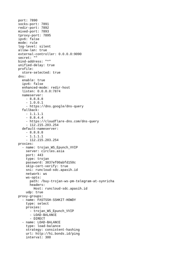 Proxy Configuration for Trojan WS Setup | PDF