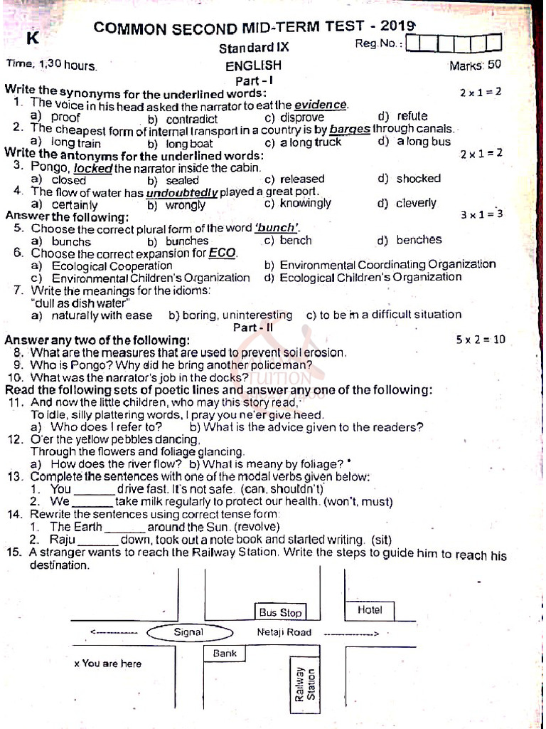 9th English 2nd Mid Term | PDF