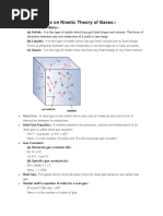 Revision Notes On Kinetic Theory of Gases