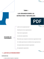 Tema 1. Las Organizaciones, Su Estructura y Naturaleza