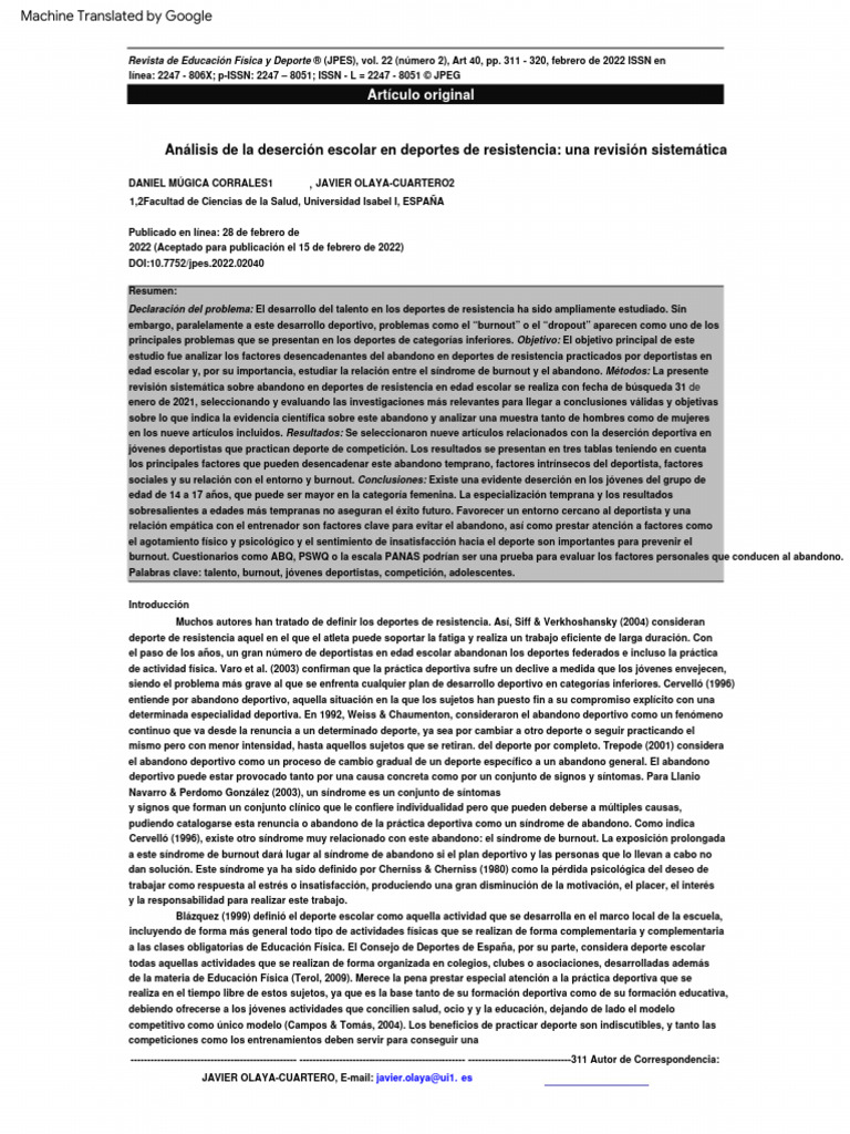 Analysis of School-Age Dropout in Endurance Sports - A Systematic ...