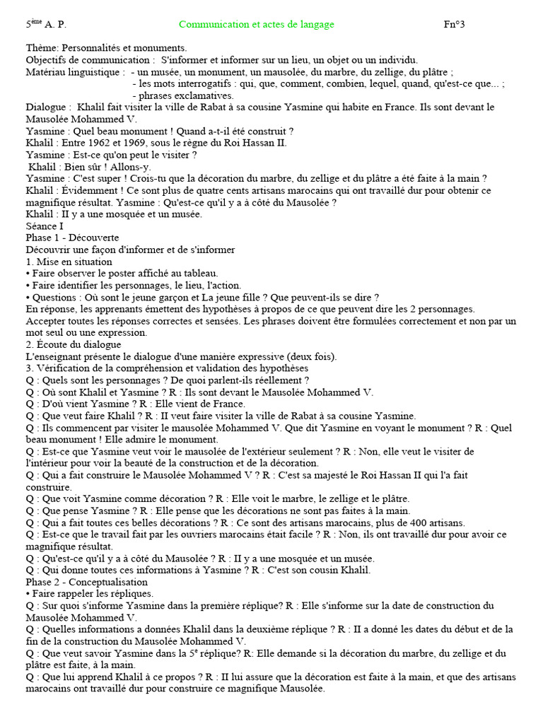 Visite du Mausolée Mohammed V à Rabat | PDF | Marie Curie | Poésie