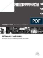 Behringer Ultragain Pro Mic2200 Guia de Configuracao Rapida