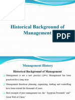 Historical Background of Management