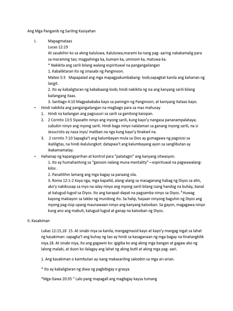 Ang Mga Panganib NG Sariling Kasiyahan | PDF