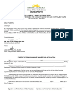 WAIVER PARENTS CONSENT FORM For RLE Exposure