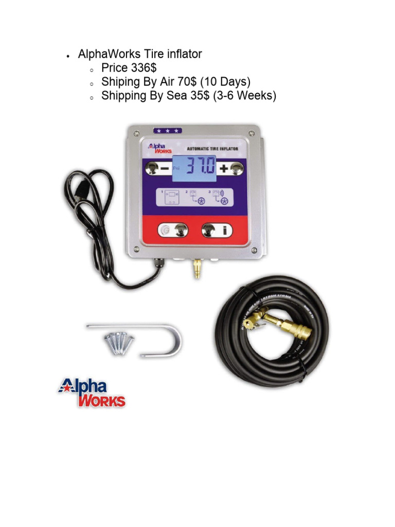 AlphaWorks Tire Inflator TONY PDF
