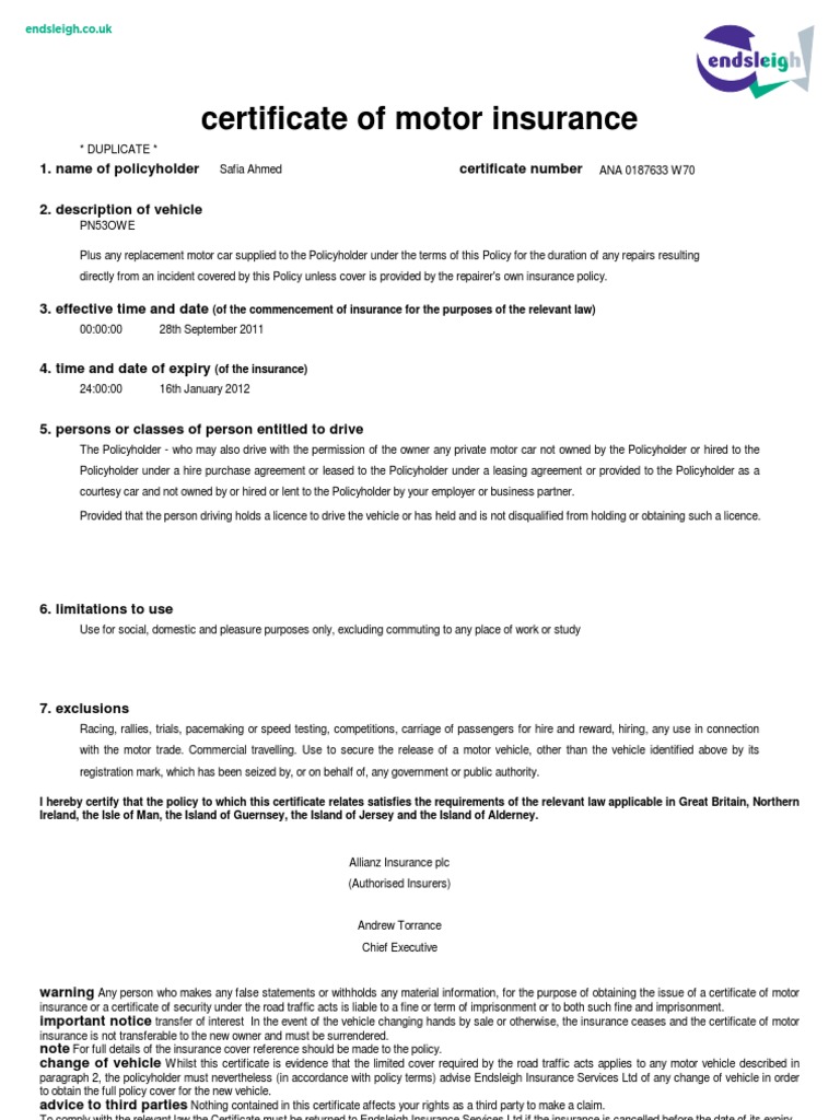 Motor Insurance PDF Vehicle Insurance Insurance