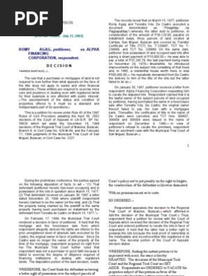 AGAG v. Alpha Financing