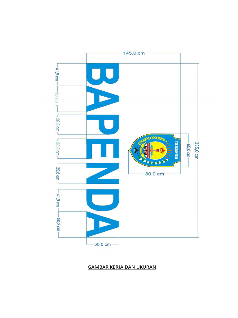 Gambar Kerja Papan Nama Bapenda | PDF