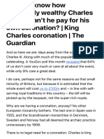 Now We Know How Fabulously Wealthy Charles Is, Why Can't He Pay For His Own Coronation? - King Charl