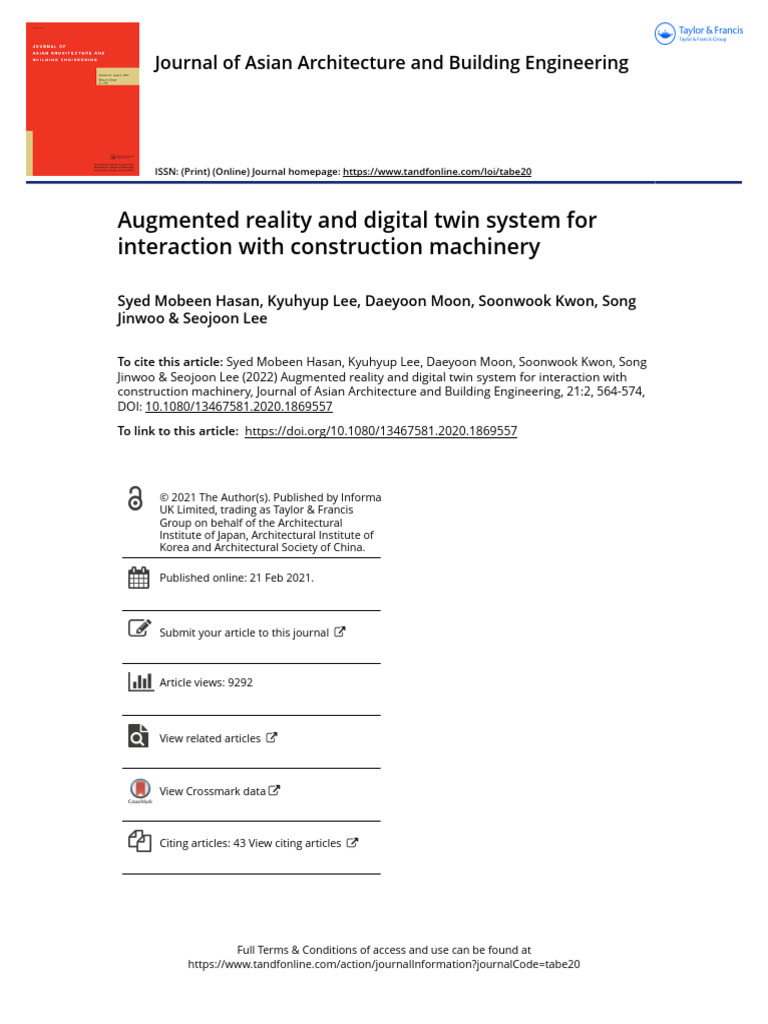 AR and Digital Twin in Construction Machinery | PDF | Augmented Reality ...