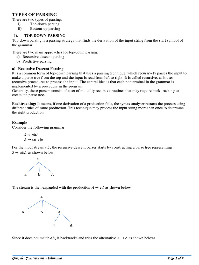 3 Syntax Analysis - Top Down Parsing | PDF | Parsing | Syntax