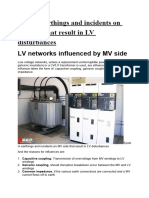 System Earthings and Incidents On MV Side That Result in LV Disturbances