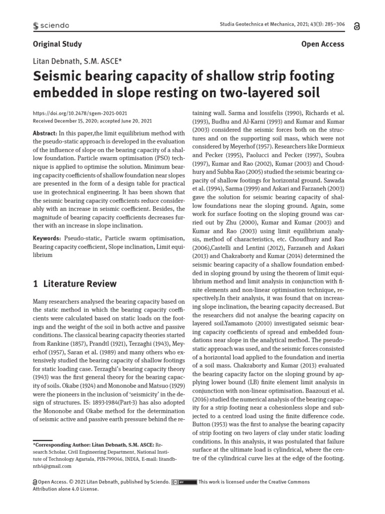 Seismic Bearing Capacity of Footings | PDF | Geotechnical Engineering ...