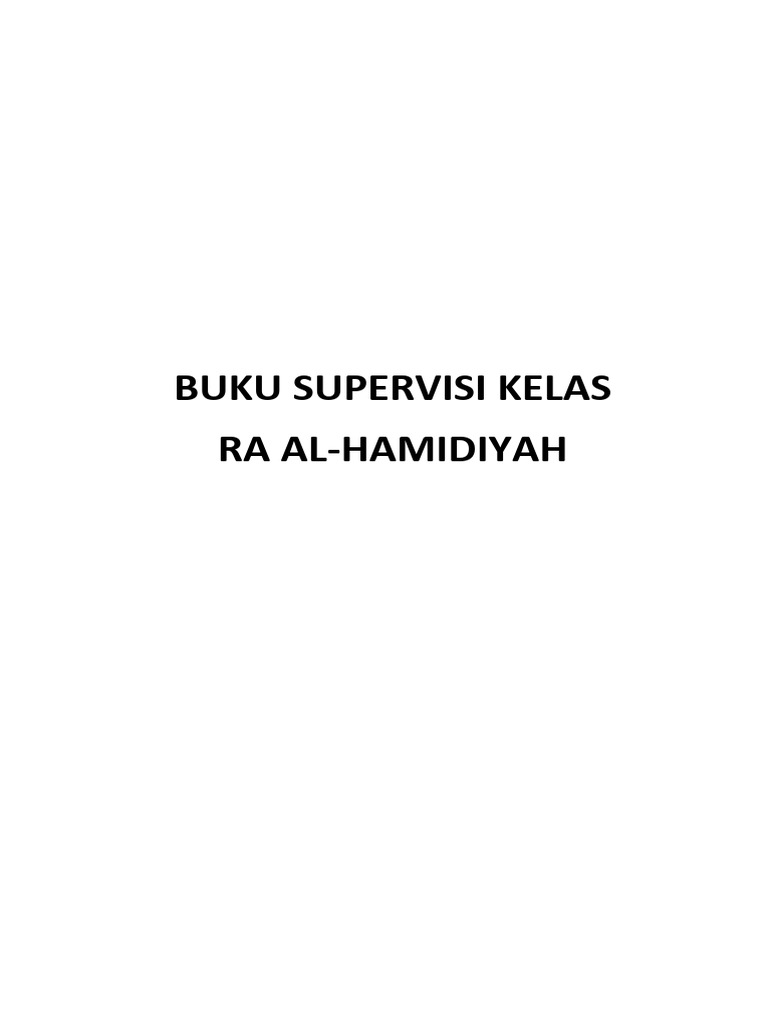 Supervisi Kelas RA Al-Hamidiyah | PDF