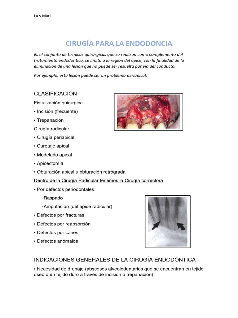 Cirugía para La Endodoncia PDF Especialidades Medicas Medicina
