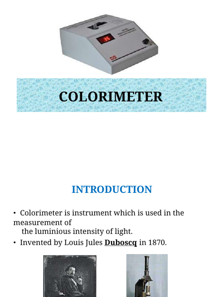 Colorimeter PDF Color Spectrophotometry