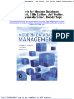 Test Bank For Modern Database Management 13th Edition Jeff Hoffer Ramesh Venkataraman Heikki Topi